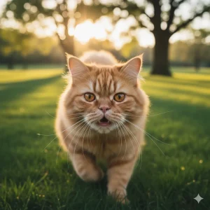 Cat sneezes has appetite